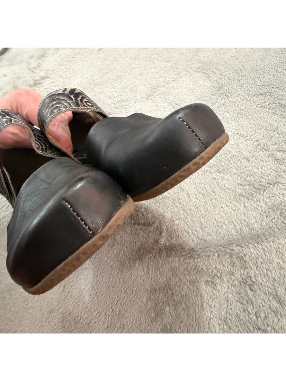 L'artiste By Spring Step Pansy Mary Jane Black Leather Shoes 40 US 9 - Picture 7 of 8